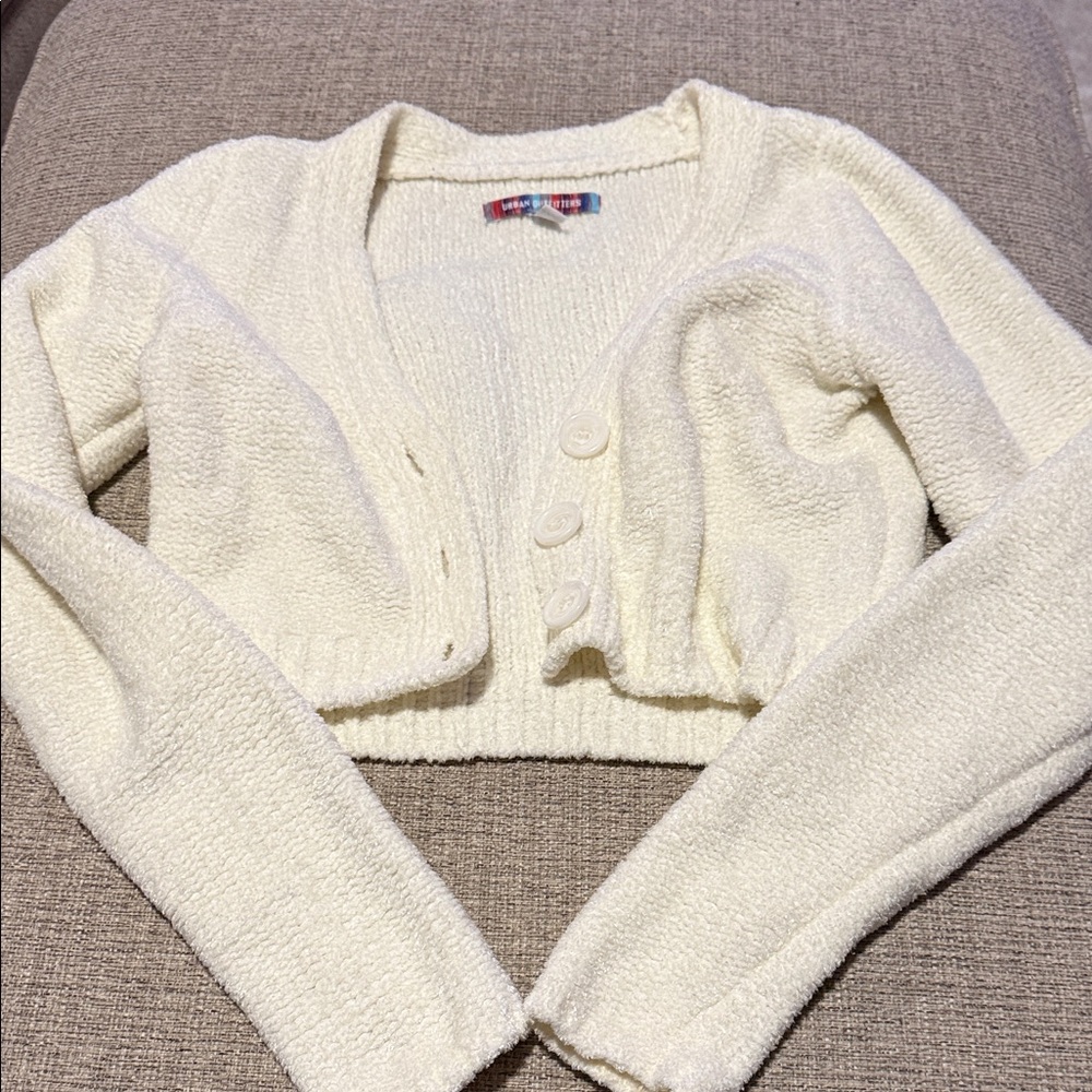 Urban Outfitters Cream Button-Up Cardigan
